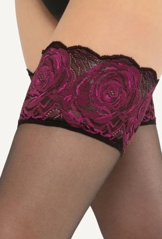 POŃCZOCHY ARS AMANDI CALZE ROSE 3-4 nero/rosso