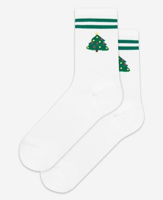 SKARPETKI ŚWIĄTECZNE MAŁY WZÓR 39-42 white.05a/wz.996