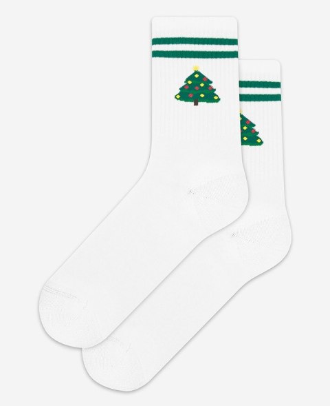 SKARPETKI ŚWIĄTECZNE MAŁY WZÓR 39-42 white.05a/wz.996