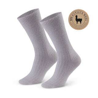 SKARPETY DAMSKIE 044 50% WEŁNY ALPAKA 35-37 szary
