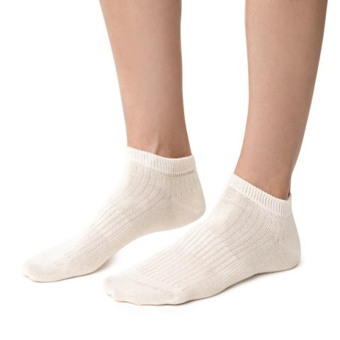STOPKI DAMSKIE 197 NATURALNE 100% BAWEŁNA 35-37 ecrui