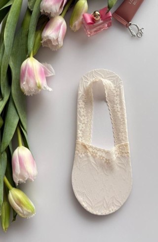 STOPKI WZOROWANE LISTKI 35-41 beige
