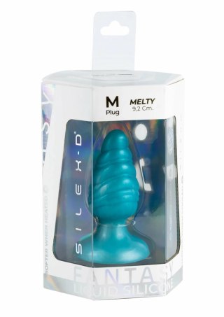 Fantasy Plug Melty SILEXPAN® silikonowy, turkusowy, kompaktowy
