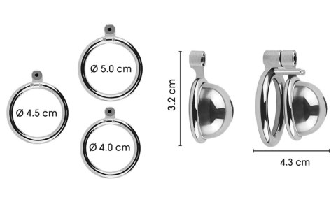 Fetish Collection Mini Cock Cage metalowy system zabezpieczający 4,3 cm