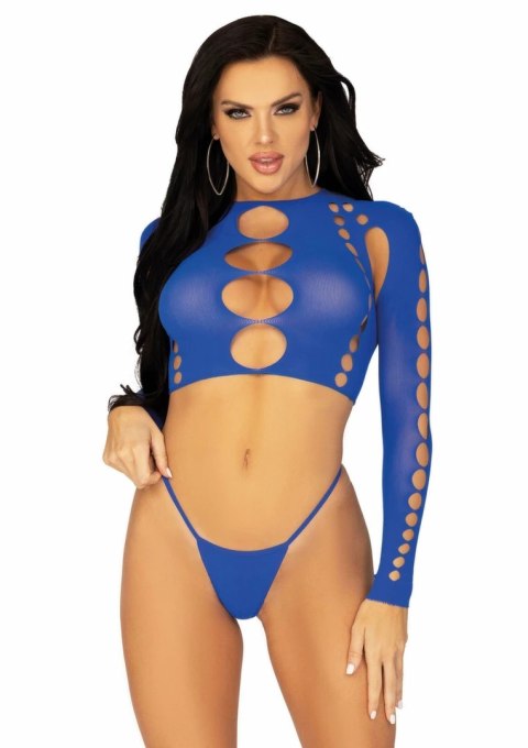 Leg Avenue Seamless Crop Top & String czarny komplet bezszwowy S/M