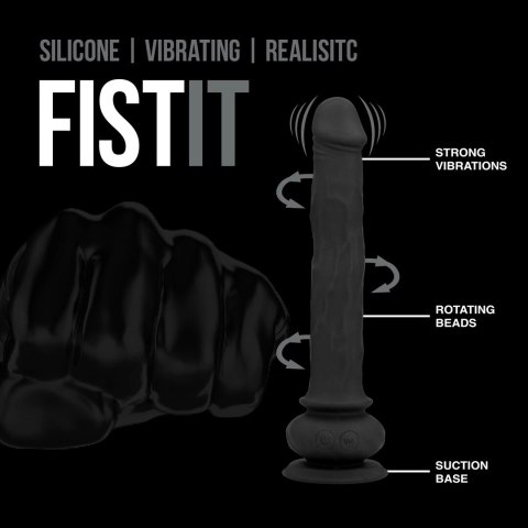 Vibrating Realistic Wave Rider Black - silikonowy model z wibracją, czarny