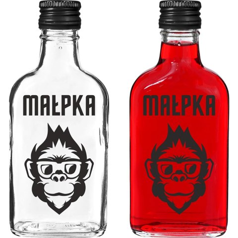 Butelka piersiówka 200 ml z zakrętką nadruk „Małpka" 631766