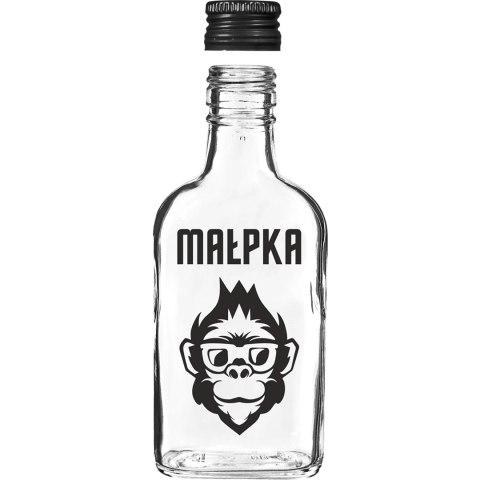 Butelka piersiówka 200 ml z zakrętką nadruk „Małpka" 631766