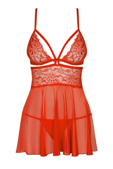 KOMPLET 838-BAB-3 BABYDOLL S/M czerwony