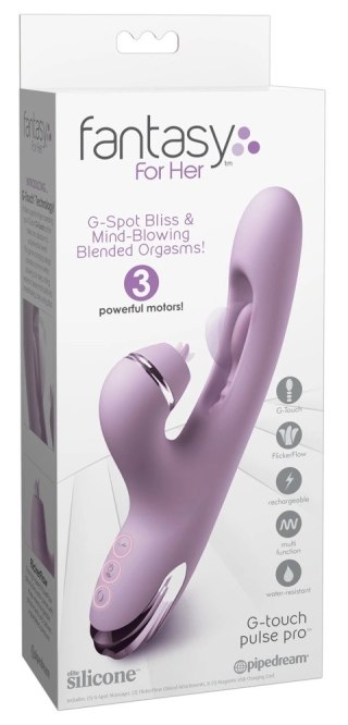 Fantasy For Her G-Touch Pulse Pro fioletowy 3 końcowki silikonowe