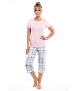 PIŻAMA DAMSKA DANI 3/4 M pink