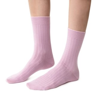 SKARPETY BEZUCISKOWE W PRĄŻEK MERINO WOOL 130 38-40 brudny różowy