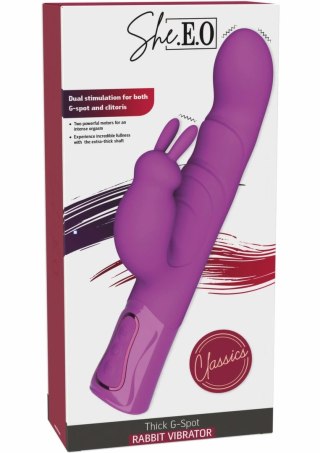 She.E.O Thick Rabbit Vibrator model G-Spot, silikonowy, wodoodporny