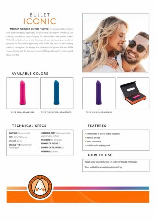 Nu Sensuelle Iconic Bullet 20 trybow kompaktowy model wibrujący