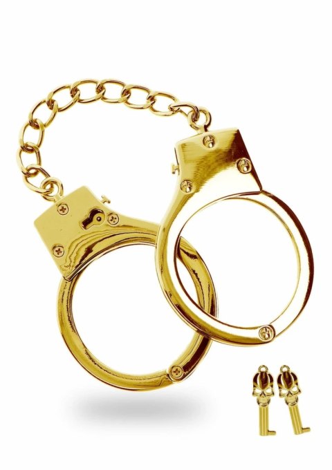 Shots Gold Plated regulowane kajdanki z kluczykami i etui