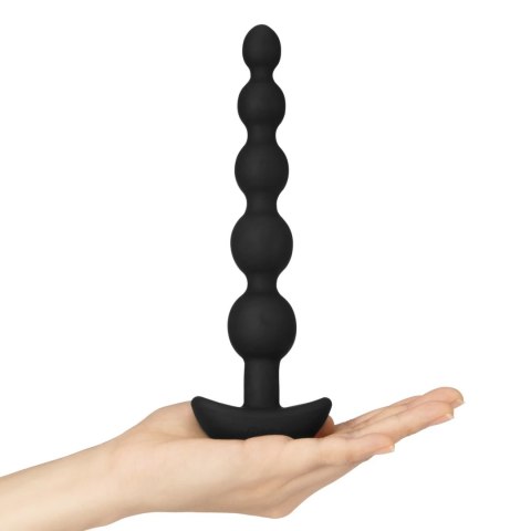 B-Vibe Cinco Black - silikonowy model z wibracją, 5 segmentow, pilot