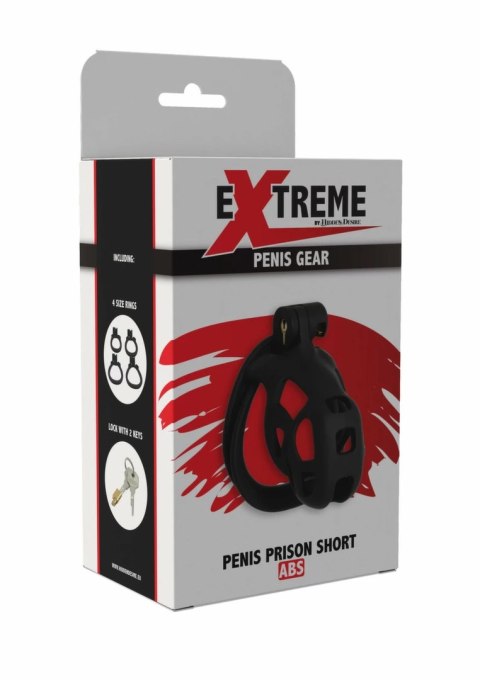 EXTREME by HIDDEN DESIRE Penis Prison Cock Cage Short ABS, 4 rozmiary pierścieni