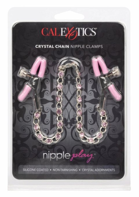 CalExotics Crystal Chain Nipple Clamps z kryształkami, regulowane