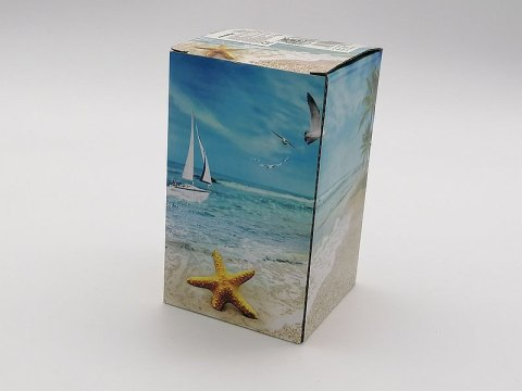 Dekoracja szklana klosz z motywem morskim podświetlany led 3 x AG3 15x 8,5 cm.