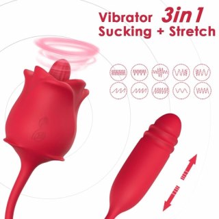 ARMONY 3w1 Stymulator Roża Ruchomy Język i Wibracje Rożowy