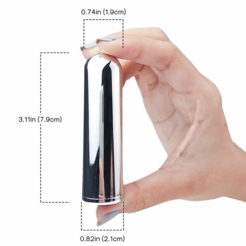 ARMONY Bullet Silver - kompaktowy wibrator 9 trybow 7,9 cm x 2,1 cm