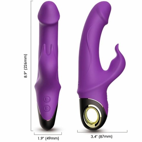 ARMONY Meteor Dildo Wibrator Krolik Fioletowy silikonowy 227mm