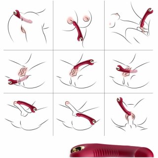 ARMONY Prince Dildo Rotator Czerwony - Wibrator z Funkcją Rotacji USB