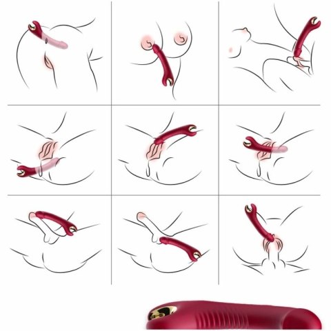 ARMONY Prince Dildo Rotator Czerwony - Wibrator z Funkcją Rotacji USB