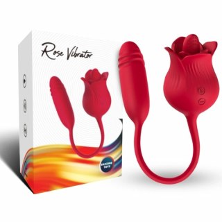 ARMONY ROSELIP Czerwony - Wibrujący stymulator z funkcją ssania i lizania