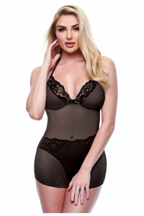 BACI 2 PCS. ECO CHEMISE AND PANTY SET BLACK S/M ekologiczny komplet