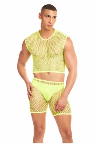 RAINBOW PARTY NET-BULA 3 PCS SET żołty S/M - komplet siateczkowy