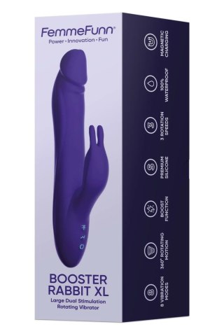 FemmeFunn Booster Rabbit XL Dark Purple - wielofunkcyjny masażer XL