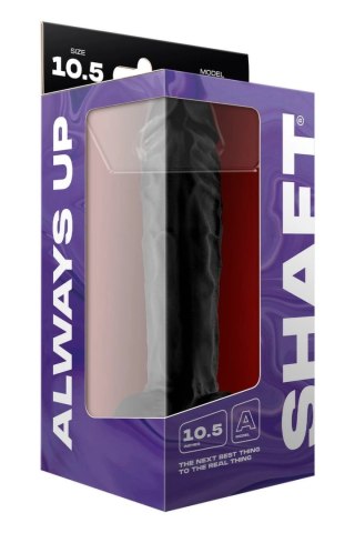 SHAFT Model A 10.5" Liquid Silicone Czarny - Prosta Forma, Przyssawka