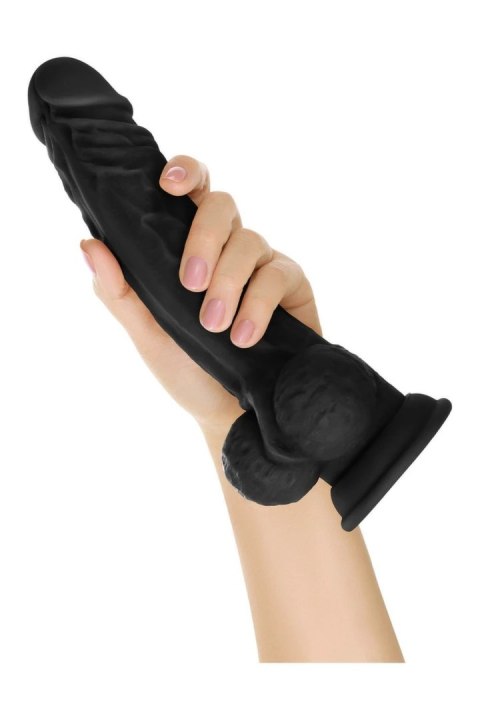 SHAFT Model A 10.5" Liquid Silicone Czarny - Prosta Forma, Przyssawka