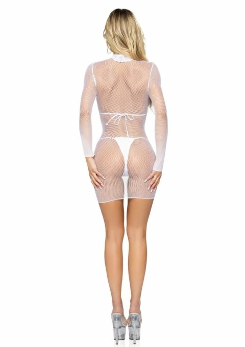 Leg Avenue Ultra Net High Neck Mini Dress czarna siateczka S/M/L