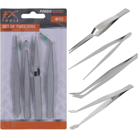 PĘSETY ZESTAW 4 SZT FX TOOLS