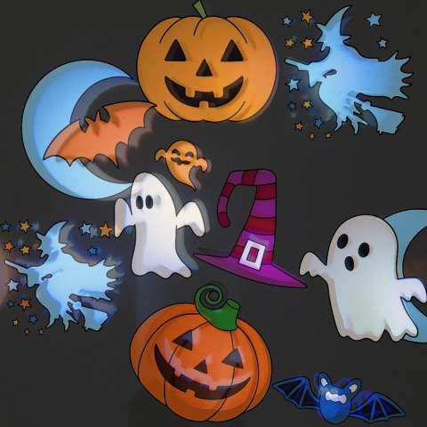 PROJEKTOR RZUTNIK LED WYMIENNE KLISZE ŚWIĘTA HALLOWEEN