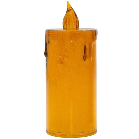 ŚWIECA DEKORACYJNA 10,5 CM AMBER CIEPŁY BIAŁY 1 LED