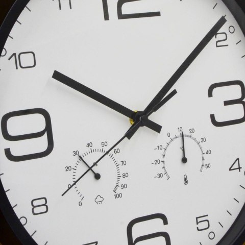 ZEGAR ŚCIENNY 30CM Z TERMOMENTREM CZARNY