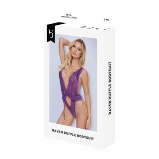 Baci Lingerie Raven Ruffle Body fioletowy M/L z falbanami