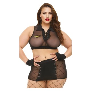 Baci Lingerie Sergeant Seduction Set Black QS - komplet 4-częściowy czarny