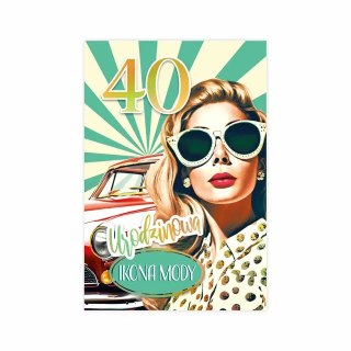 B6 kartka na 40 Urodziny Retro - 16