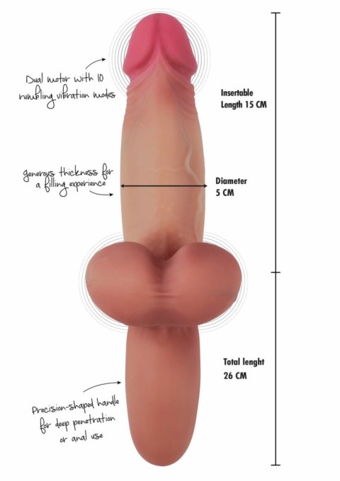 HIDDEN DESIRE Heavy Hitter Liquid Silicone, wibrujący model dwusilnikowy