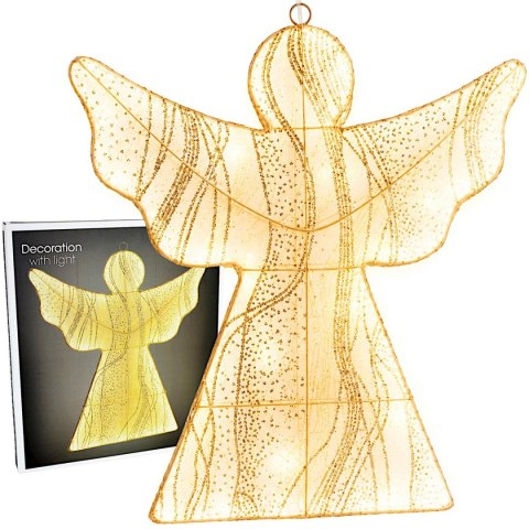 ANIOŁ DEKORACYJNY DO ZAWIESZENIA 48CM 236LED