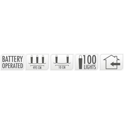 LAMPKI DRUCIKI NA BATERIE GIRLANDA 100 LED MULTIKOLOR