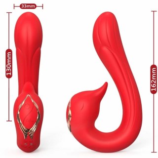 ARMONY Delfin Wielopozycyjny Wibrator z Efektem Ciepła Czerwony 204mm