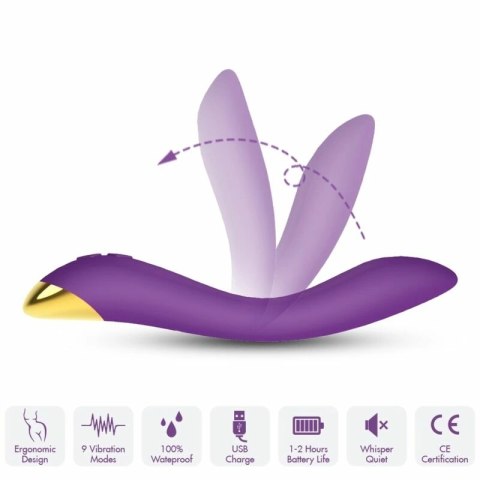 ARMONY Flamingo wielopozycyjny masażer intymny fioletowy 222 mm