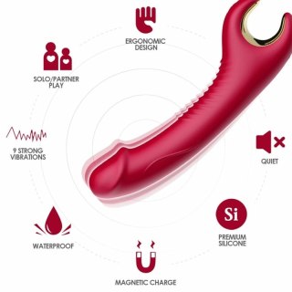 ARMONY Prince Dildo Rotator Czerwony - Wibrator z Funkcją Rotacji USB