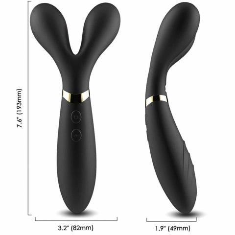 ARMONY Y-Wand masażer podwojna głowica czarny wodoodporny USB