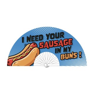 Sausage Fan 64 cm - dekoracyjny wachlarz z napisem, lekki i trwały
